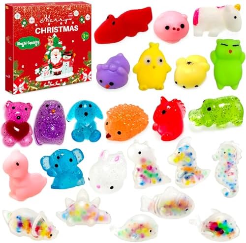 Lubibi Mochi Squishy Toys Advent Calendar 2023, Kids Christmas Countdown Calendar, Fidget Toys Squeeze Toys Squishy Balls With Water Beads, Christmas Xmas Gifts for Kids Boys Girls 3 4 5 6 7 8 9