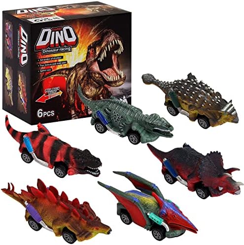 kogabanny Dinosaur Toys for Boys, Toddlers Kids Toys Pull Back Cars Aged 3-8 Play Vehicles Gifts for Boys Girls 3 4 5 6 Years Old (6 packs)