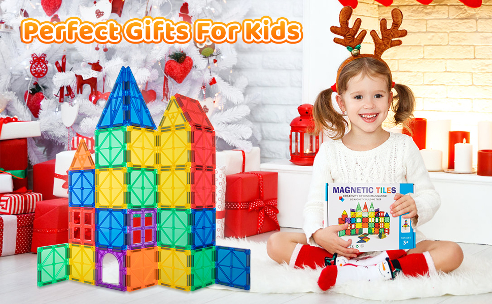 Building Blocks Kids Magnetic Tiles Toys, Building Toys for 3+ Years Old Boys and Girls