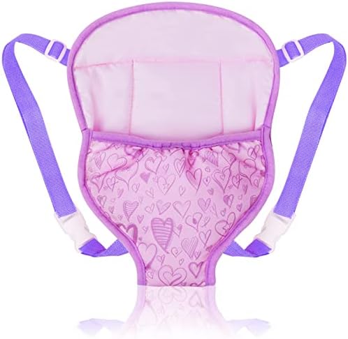 Aolso Baby Doll Carrier, Doll Backpack with Adjustable Straps, Doll Sling Carrier, Doll Storage Bag Backpack Front and Back Portable Bag Doll Accessories for 14-18 Inch Dolls (Doll Not Included)